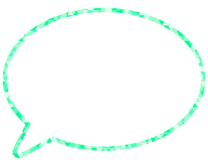ステンドグラス風吹き出し　三角形模様　丸形