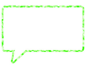 ステンドグラス風吹き出し　三角形模様　四角形
