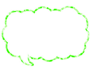 ステンドグラス風吹き出し　三角形模様　細長い雲形
