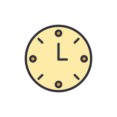 Clock colored icons, minimalist vector illustration ,simple transparent graphic element .Isolated on white background