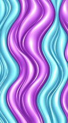 Colorful wavy pattern with glossy texture in shades of purple and blue, creating vibrant and dynamic visual effect that evokes sense of fluidity and movement