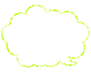 ステンドグラス風吹き出し　三角形模様　丸みのある雲形