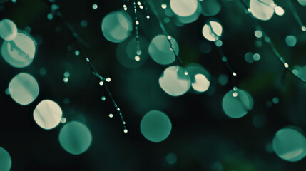 serene background featuring blurred raindrops creating calming atmosphere with soft bokeh effects. interplay of light and water droplets evokes sense of tranquility and nature beauty
