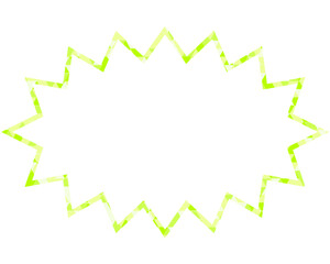 ステンドグラス風吹き出し　三角形模様　細長いギザギザした形