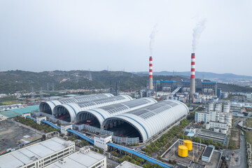 aerial view modern power station