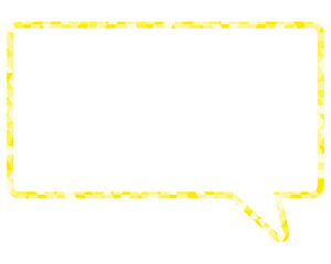 ステンドグラス風吹き出し　三角形模様　四角形