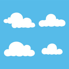 Vector icons of clouds in different shapes vector style.