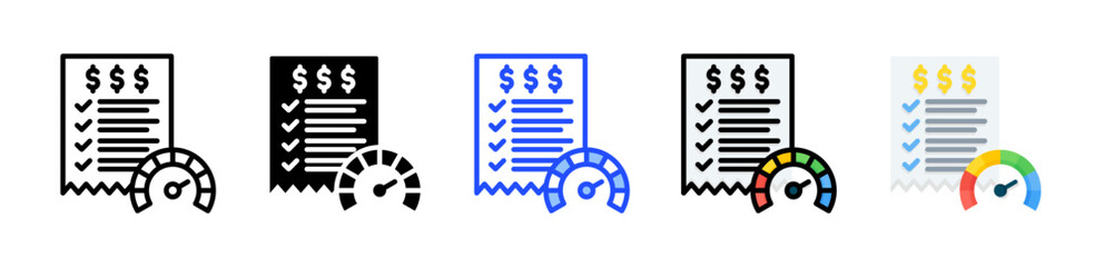 Credit Score Icon Collection With Multiple Styles