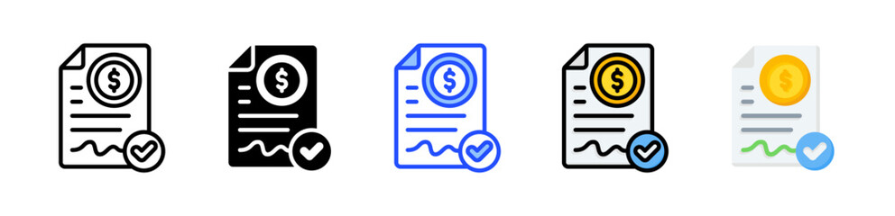 Loan Approval Icon Collection With Multiple Styles