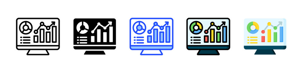 Dashboard Metrics Icon Collection With Multiple Styles