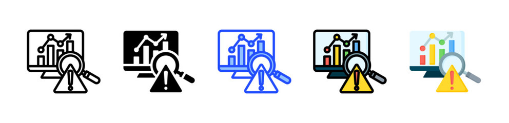 Risk Analysis Icon Collection With Multiple Styles