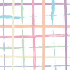 Delicate Pastel Plaid Pattern with Textured Lines