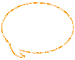 ステンドグラス風吹き出し　三角形模様　丸形