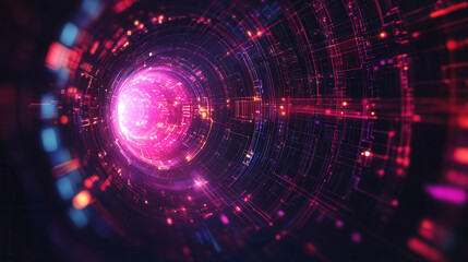 Obraz premium Digital eye and scanning data network. Biometrics concept. 