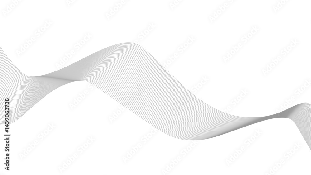 Canvas Prints wave with shadow. abstract color lines on a white background. line art. black and white wavy stripes