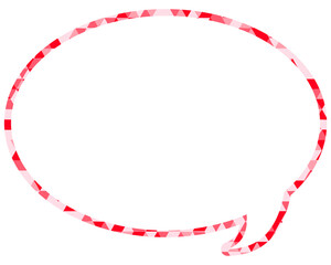 ステンドグラス風吹き出し　三角形模様　丸形