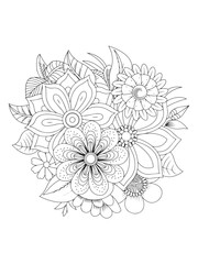 Sophisticated floral sketch for home decoration