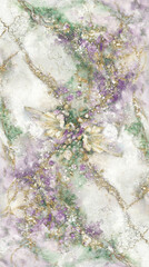 beautiful abstract design featuring soft pastel colors like purple, green, and gold, creating serene and elegant atmosphere. intricate patterns evoke sense of calm and creativity