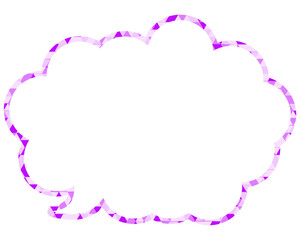 ステンドグラス風吹き出し　三角形模様　丸みのある雲形