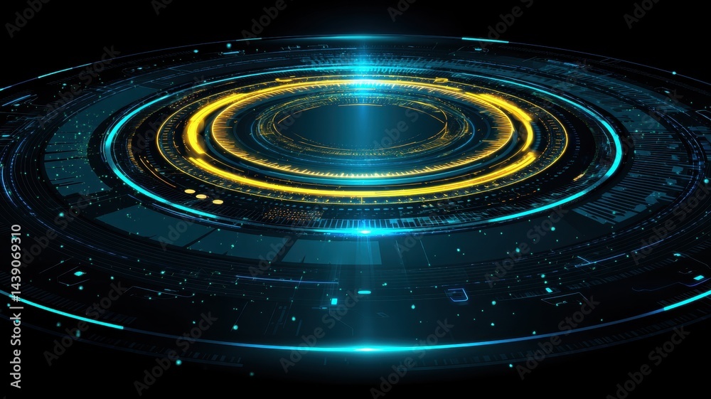 Poster abstract gradient science technology and medical. digital abstract design with glowing circles and c