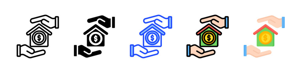 Home Loan Icon Collection With Multiple Styles