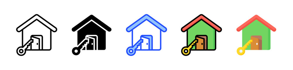 Open House Icon Collection With Multiple Styles