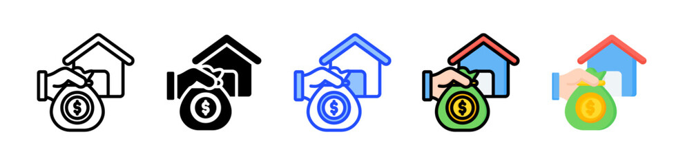 Real Estate Investor Icon Collection With Multiple Styles