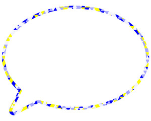 ステンドグラス風吹き出し　三角形模様　丸形