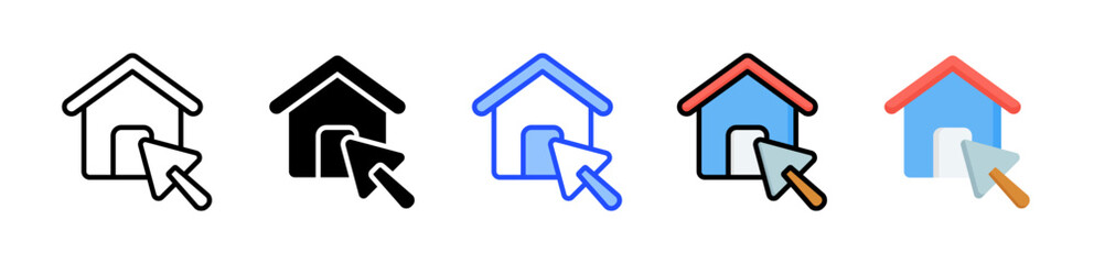 Home Renovation Icon Collection With Multiple Styles