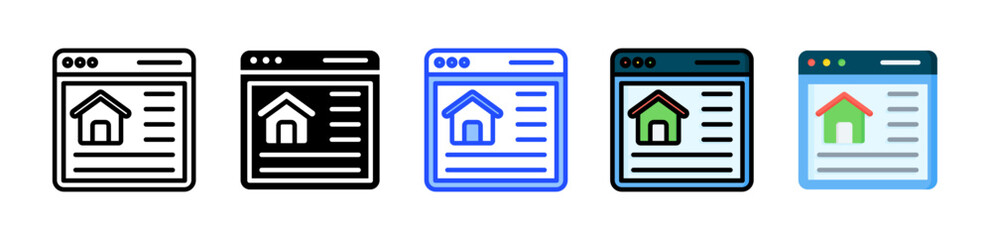 Website Icon Collection With Multiple Styles