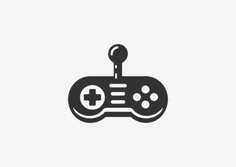 Joystick logo with playful and dynamic gaming style