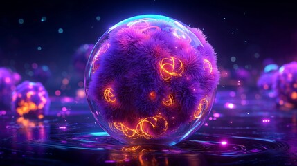 Futuristic glowing abstract sphere with vibrant energy