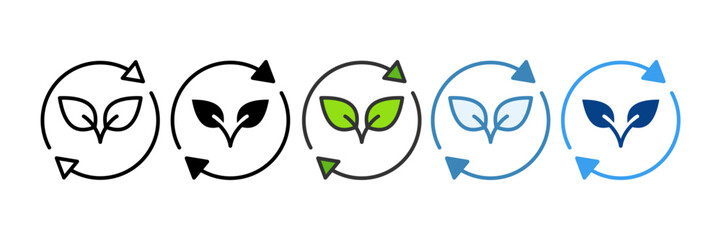 Obraz premium Recycling Icon Set Multiple Style Collection