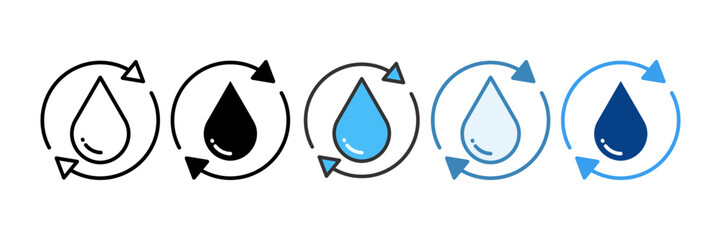 Recycling  Icon Set Multiple Style Collection