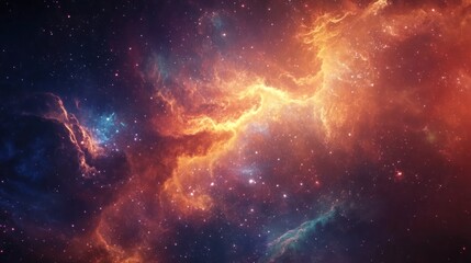 Fototapeta premium Cosmic nebulae, vibrant colors, swirling patterns in deep space