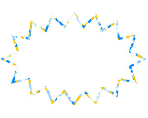 ステンドグラス風吹き出し　三角形模様　細長いギザギザした形
