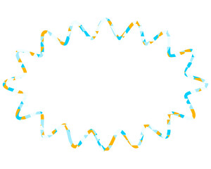 ステンドグラス風吹き出し　三角形模様　細長い丸みのあるギザギザした形