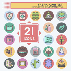 Icon Set Fabric. related to Education symbol. color mate style. design editable