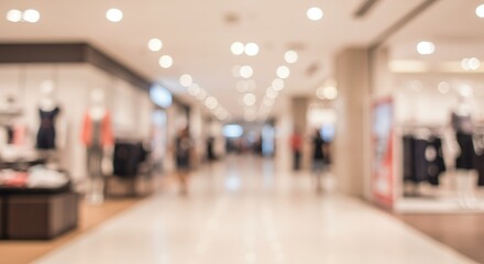 Blurred Shopping Mall Interior Retail Background for Commercial Use in Advertising Website Design and Marketing Materials