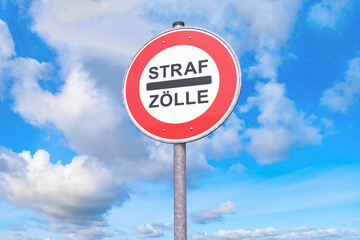 Verkehrszeichen - Verbot - Strafzölle