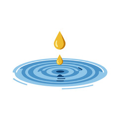 Water Droplet Creates Ripples in Calm Blue Pool &ndash; Ivan Kupala Day  