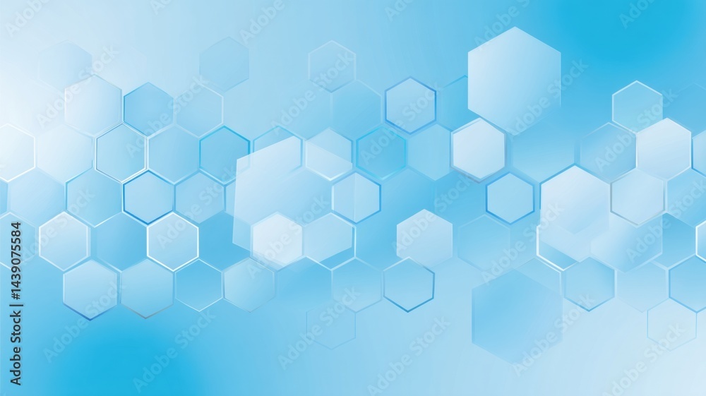 Poster abstract gradient science technology and medical. abstract blue background featuring hexagonal shape