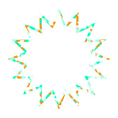 ステンドグラス風吹き出し　三角形模様　ギザギザした形
