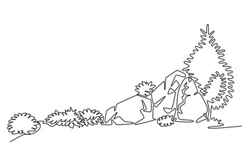 Neighbor sharing concept. Single line draw design. Vector graphic illustration