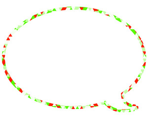 ステンドグラス風吹き出し　三角形模様　丸形
