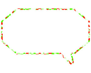 ステンドグラス風吹き出し　三角形模様　細長い八角形