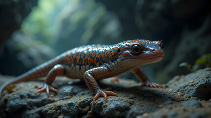 Naklejka premium Vector olm or proteus - cave quatic salamander