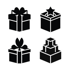 Gift Box Silhouette Vector Illustrations Set-2