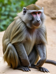 Obraz premium Mantelpavian / Hamadryas Baboon / Papio hamadryas.