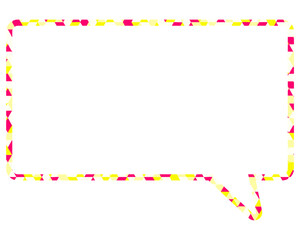 ステンドグラス風吹き出し　三角形模様　四角形